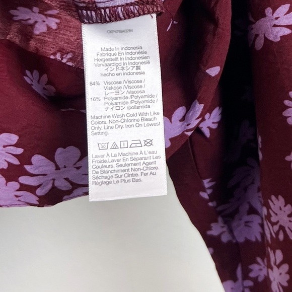 NWT Madewell V-Neck Button-Front Floral Cropped Shirt - Picture 8 of 8